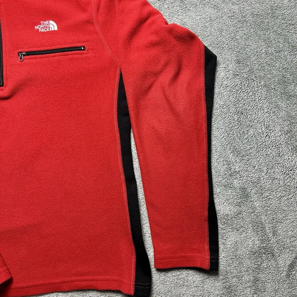 The North Face Alpine Jacket Men M Fit L Back Red Fleece 1/4 Zip Gorpcore